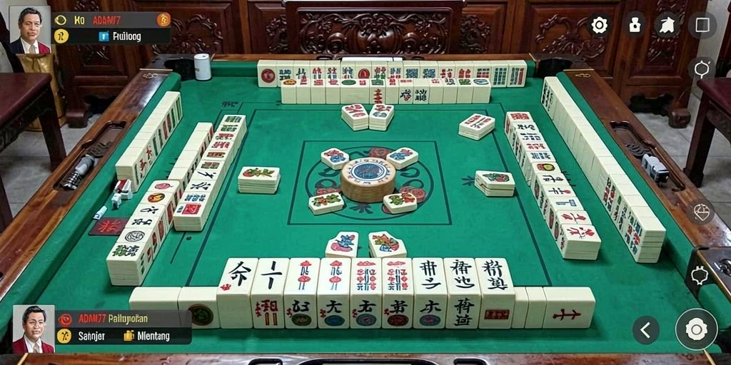 Tampilan gameplay seru di ADAM77 dengan desain Mahjong yang menarik.