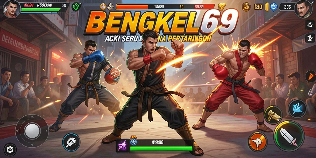 Tampilan gameplay seru BENGKEL69 dengan aksi pertarungan yang menegangkan.
