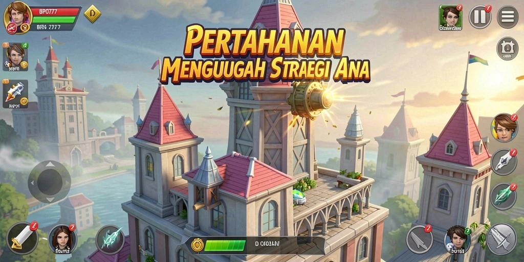 Tangkapan layar menunjukkan intensnya gameplay Tower Defense di BPO777.