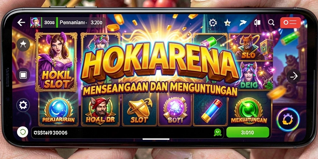Tampilan gameplay <strong>HOKIARENA</strong> yang penuh warna dan menarik.