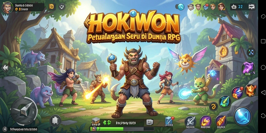 Permainan RPG HOKIWON yang menampilkan aksi seru dan karakter unik.