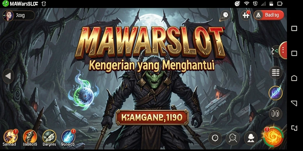 Tangkapan layar gameplay MAWARSLOT menunjukkan suasana mencekam yang intens.