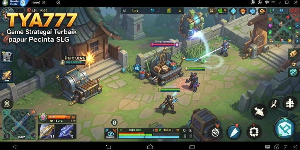 Screenshot gameplay menunjukkan pertempuran strategis di TYA777.